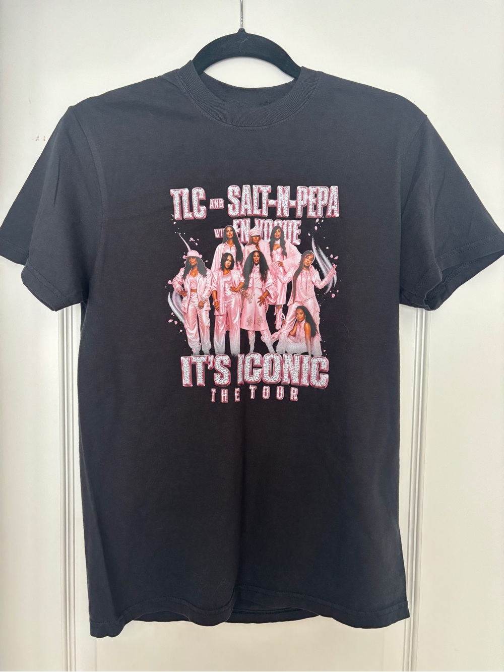 Comfort Colors Black Tee with Pink “IT’S ICONIC” TLC & SALT N PEPA Tour Graphic